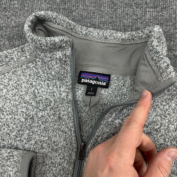 Patagonia Gray Women's Sweater size large 1/4 Zipper - Picture 4 of 11